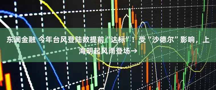 东润金融 今年台风登陆数提前“达标”！受“沙德尔”影响，上海明起风雨登场→